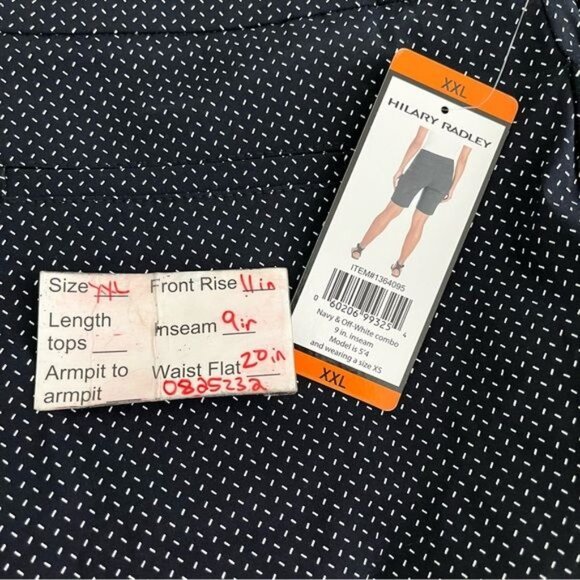 Hilary Radley navy geometric 9” chino Golf Dress shorts size XXL - Picture 12 of 13